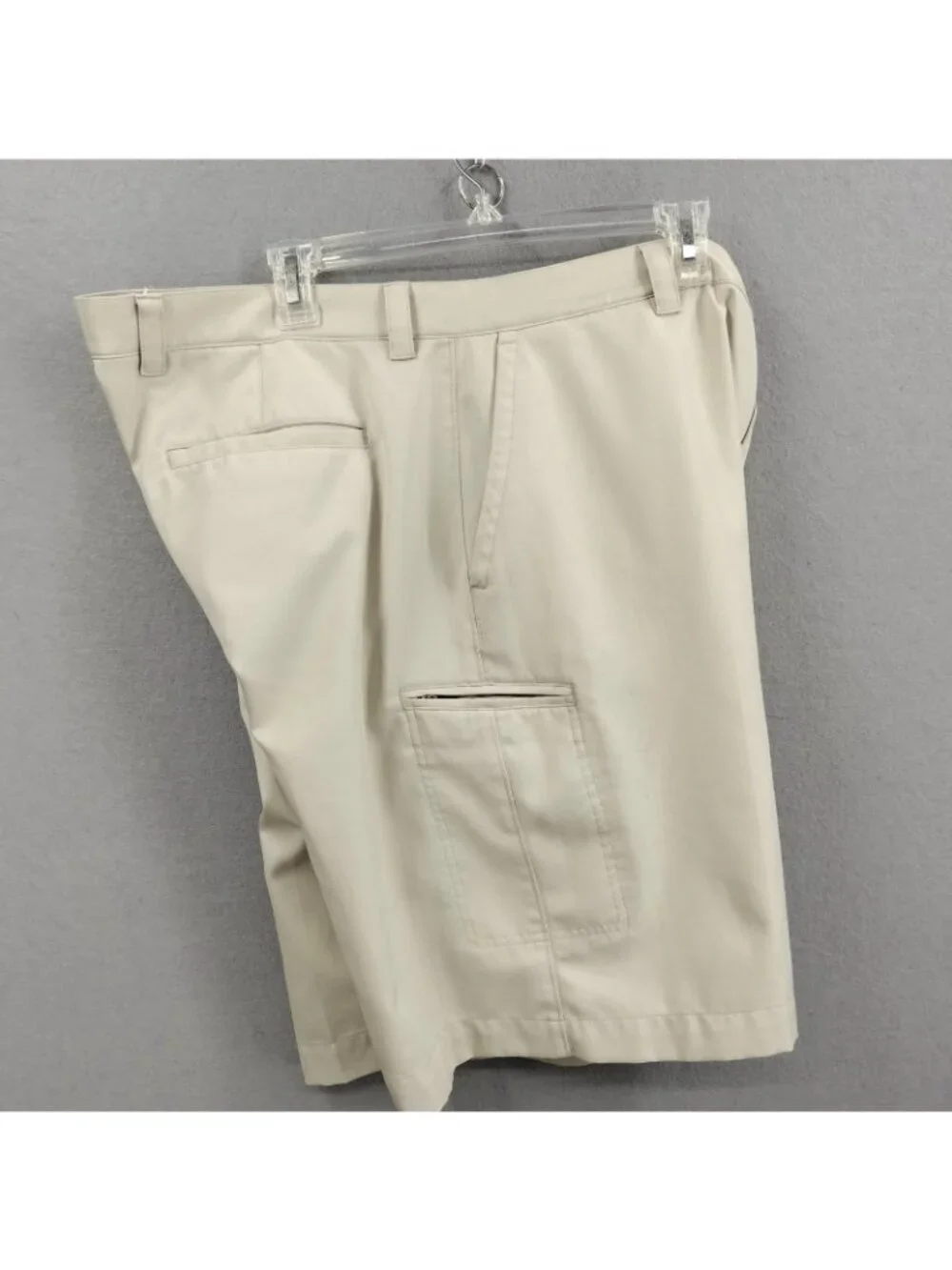 Callaway Men 38 Shorts Khaki Beige Cargo Ball Pocket Tech Dry Performance Golf